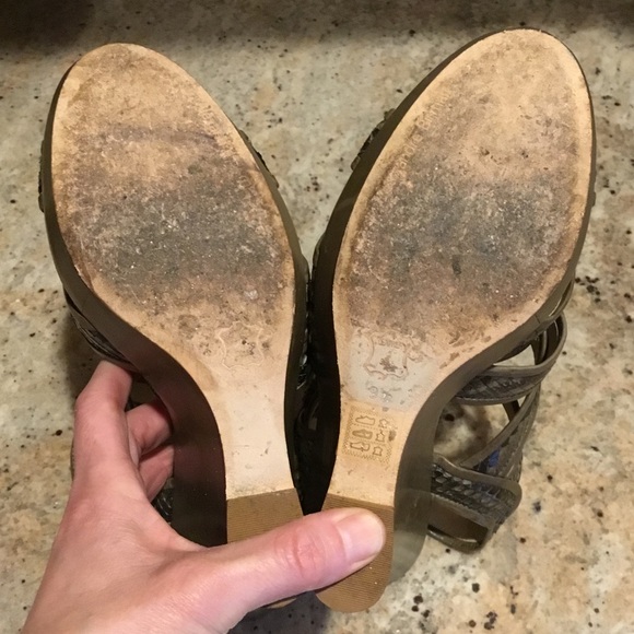 Alexandre Birman Python Leather Platform Wedge Strappy Sandals - Picture 12 of 16